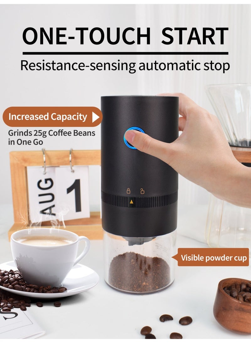 Brutelle Portable V60 Burr Coffee Grinder with Adjustable Settings & 25g Capacity 2000mAh Rechargeable Coffee Bean Grinder with Conical Ceramic Burr for Home Travel Camping Office for V60 Coffee Espresso Mocha - Image 4